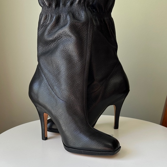 Cole Haan Gali Ruched Leather Boot Slouchy Elastic Top Nike Air Technology EUC - Picture 11 of 16